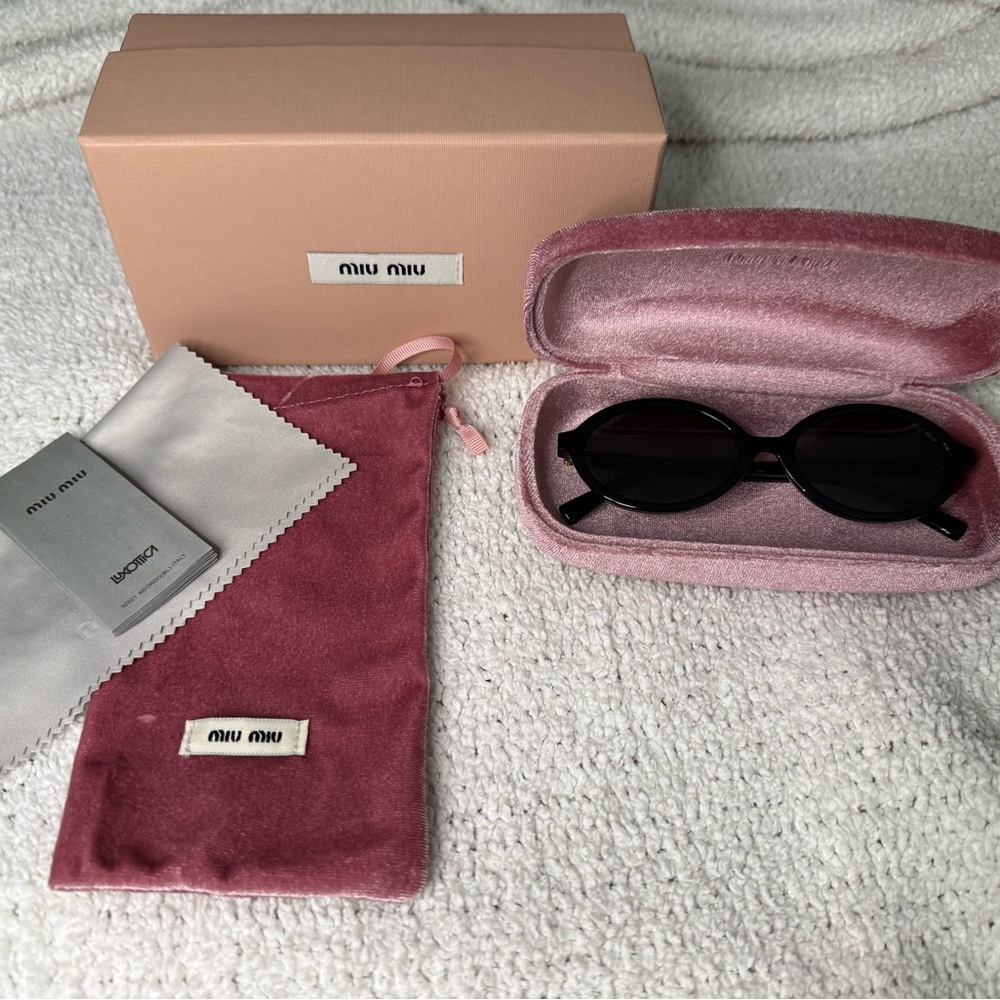 Miu Miu Black Sunglasses with Pink Case